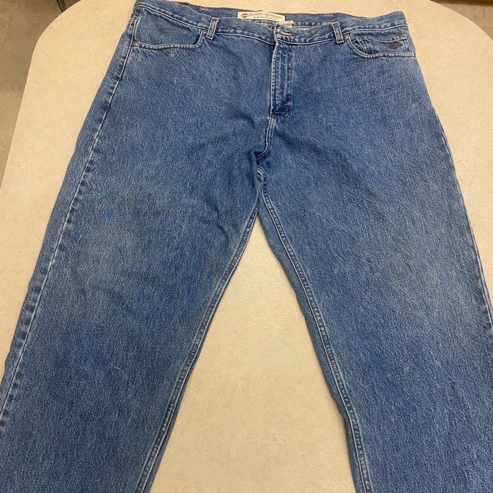 Vintage Harley Davidson Mens Blue Jeans Size 42x30 Motorcycle Biker USA